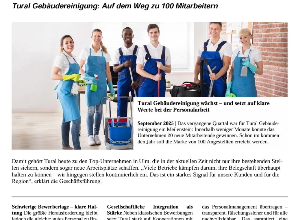 ReinigungskraftPutzkraft Jobs Ulm Stuttgart Putzfirma